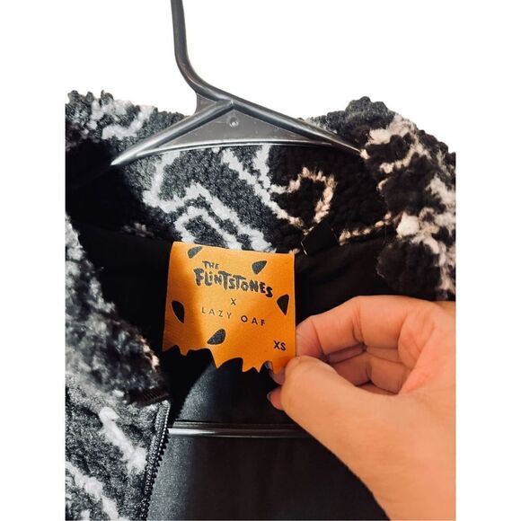 Lazy Oaf X The Flintstones Allover Print Fleece Jacket Size XS - Picture 7 of 8